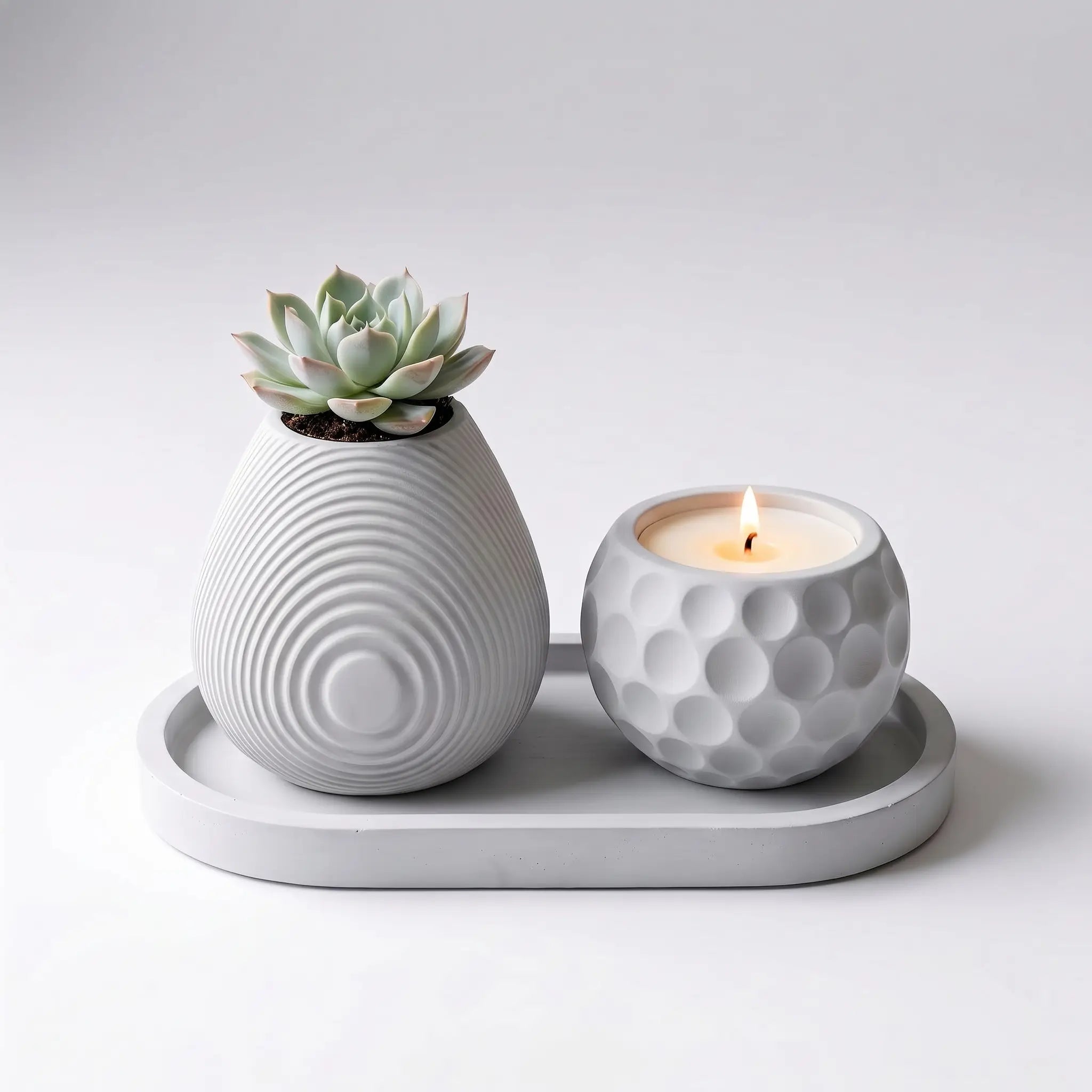Luna Set (II) — Handmade Planter Candle Duo