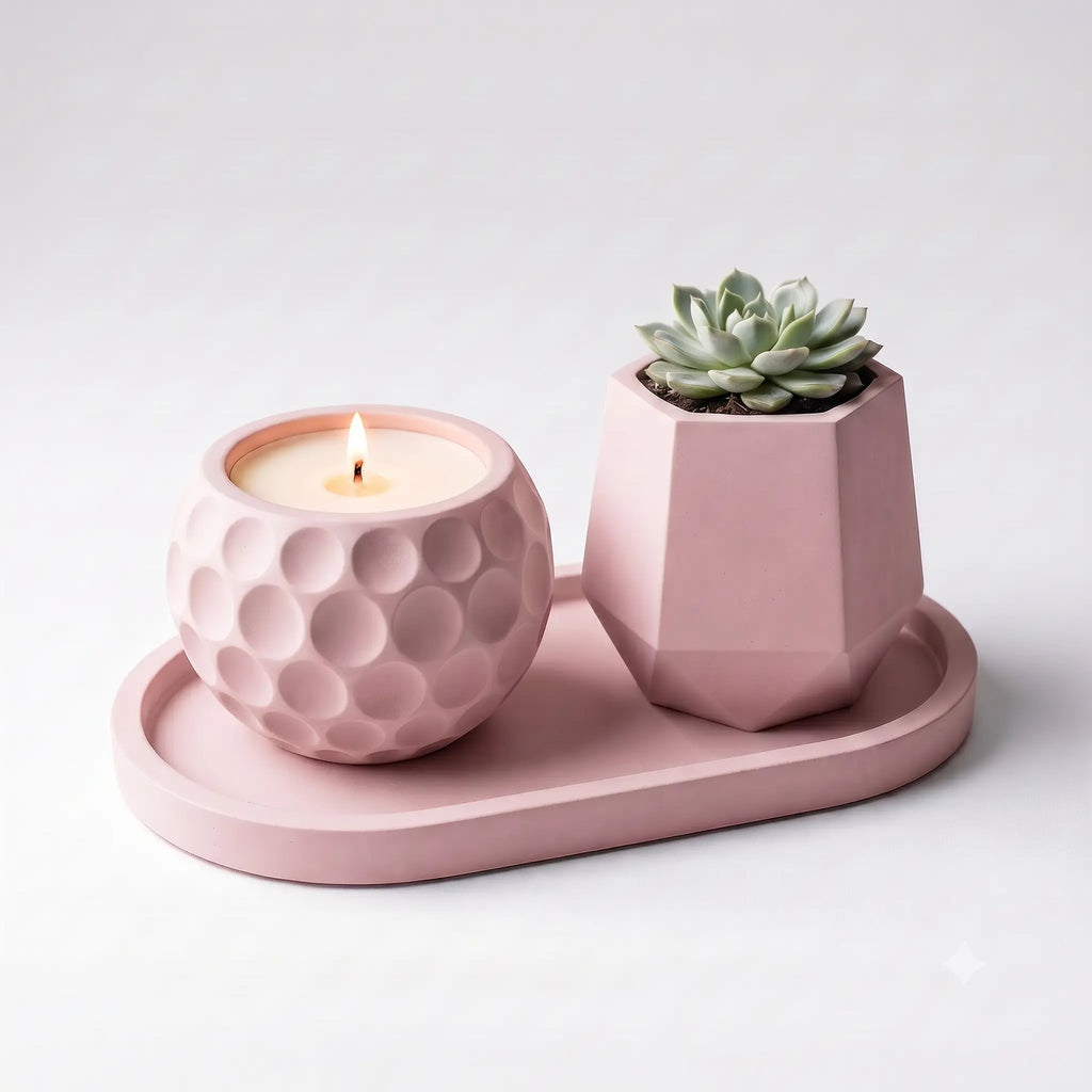 Luna Set — Handmade Planter Duo