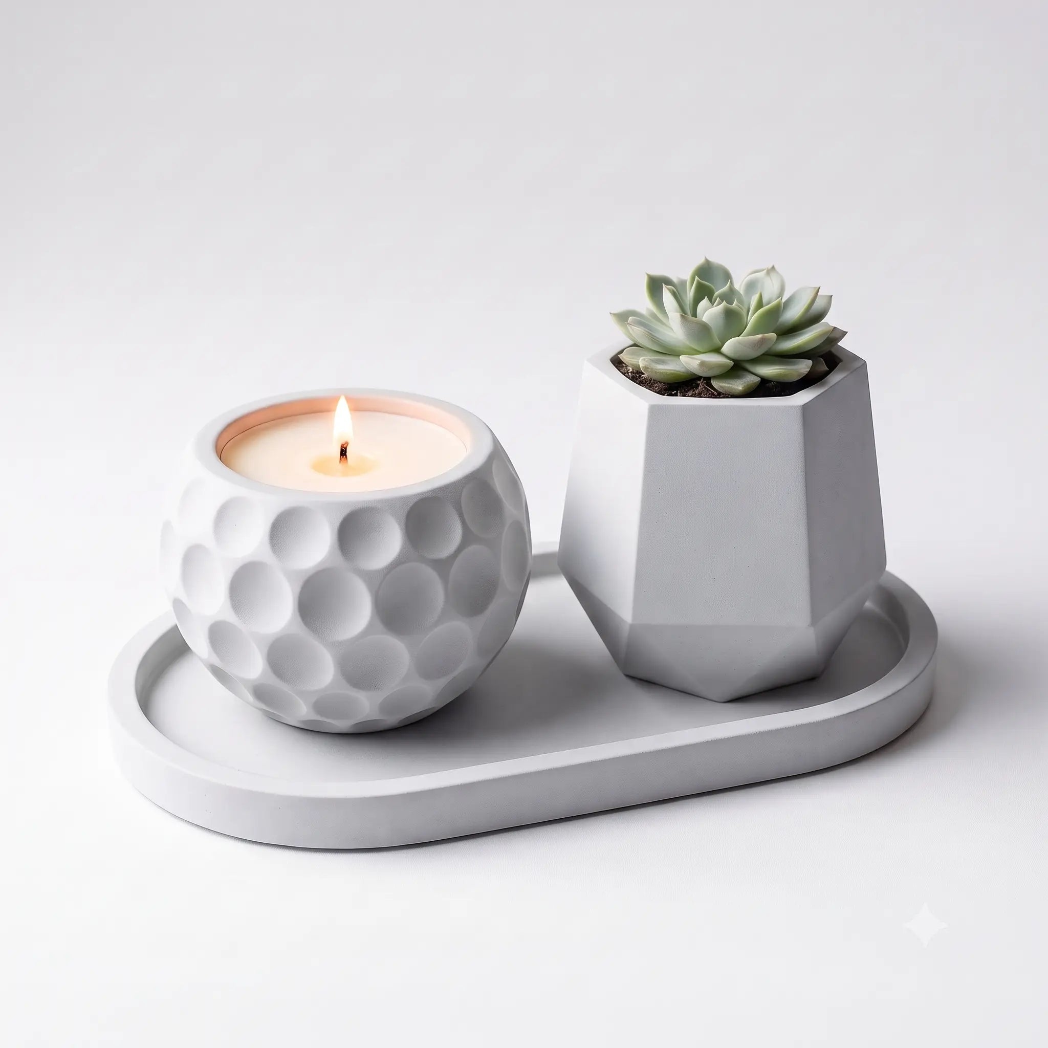 Luna Set — Handmade Planter Duo