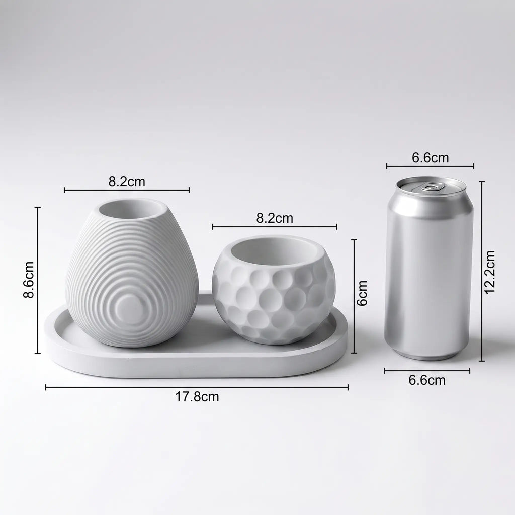 Luna Set (II) — Handmade Planter Candle Duo