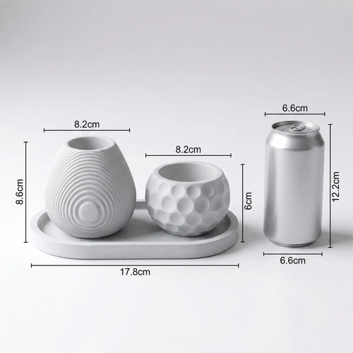 Luna Set (II) — Handmade Planter Candle Duo