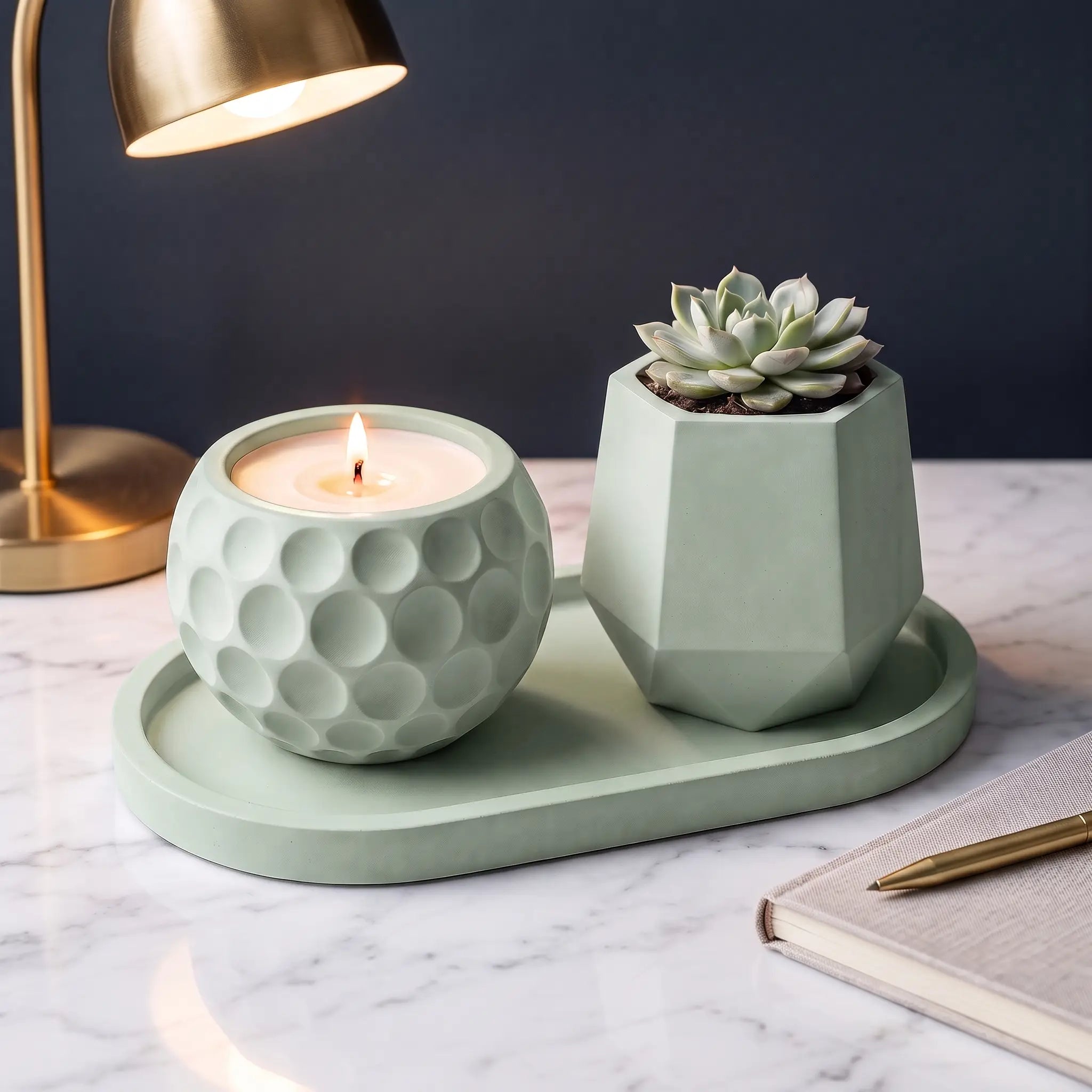 Luna Set — Handmade Planter Duo