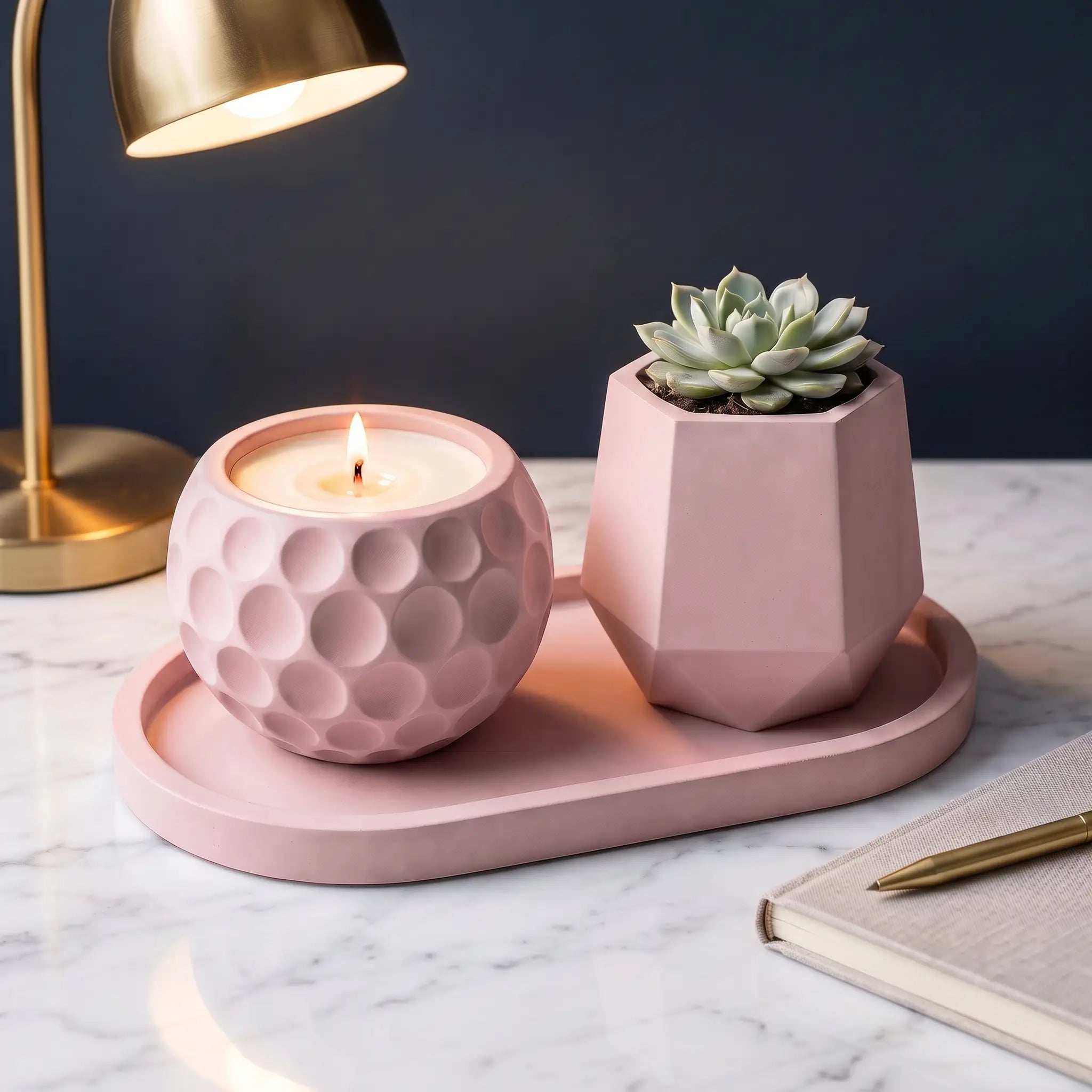 Luna Set — Handmade Planter Duo