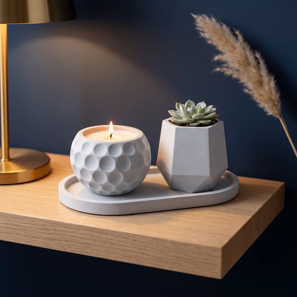 Luna Set — Handmade Planter Duo